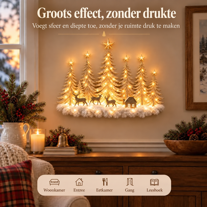 Meraldo™ SnowWood – Verlicht winterbos voor aan de muur