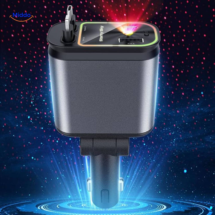 Meraldo™ ChargeStar – 4-in-1 autolader met sterrenhemel-licht