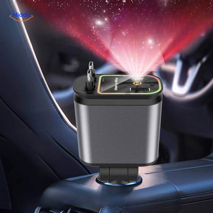 Meraldo™ ChargeStar – 4-in-1 autolader met sterrenhemel-licht