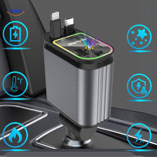 Meraldo™ ChargeStar – 4-in-1 autolader met sterrenhemel-licht