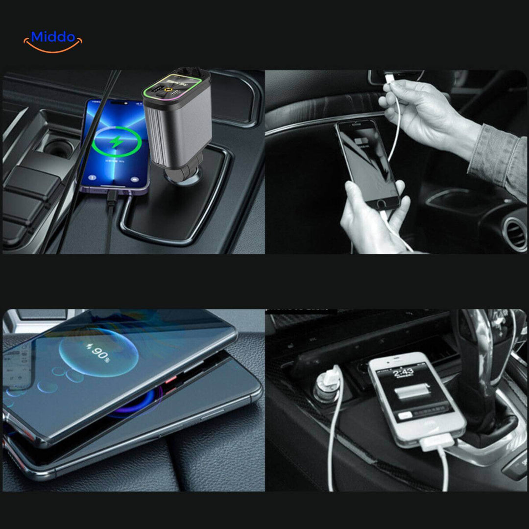 Meraldo™ ChargeStar – 4-in-1 autolader met sterrenhemel-licht