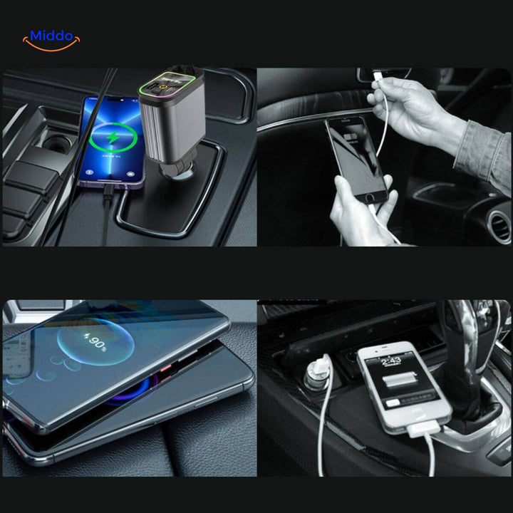 Meraldo™ ChargeStar – 4-in-1 autolader met sterrenhemel-licht