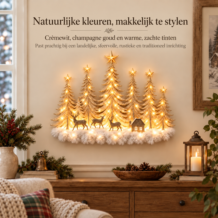 Meraldo™ SnowWood – Verlicht winterbos voor aan de muur