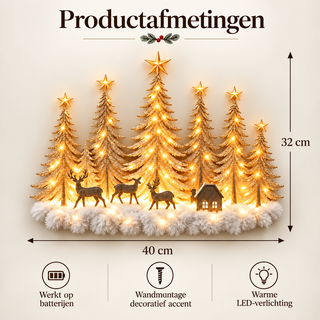 Meraldo™ SnowWood – Verlicht winterbos voor aan de muur