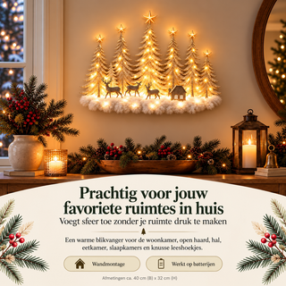 Meraldo™ SnowWood – Verlicht winterbos voor aan de muur