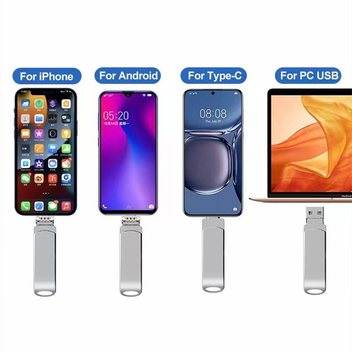 Meraldo™ FlexDrive – 4-in-1 USB-stick voor telefoon &amp; laptop