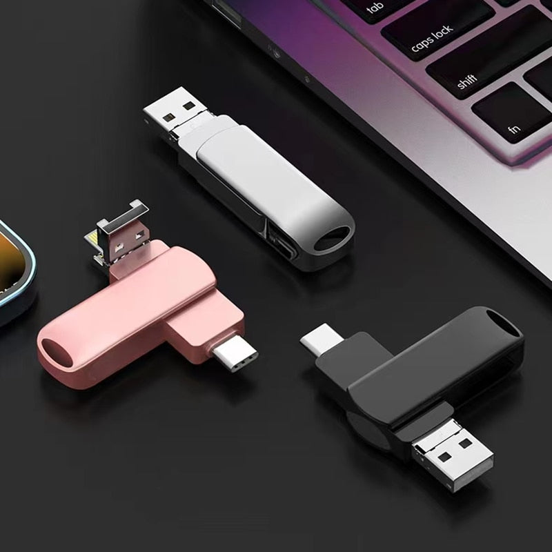 Meraldo™ FlexDrive – 4-in-1 USB-stick voor telefoon &amp; laptop