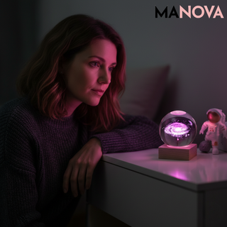 Meraldo™ GlobeLight – 3D kristallen bol nachtlamp