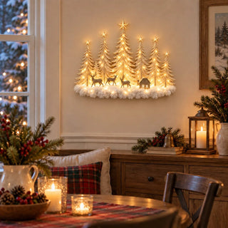 Meraldo™ SnowWood – Verlicht winterbos voor aan de muur