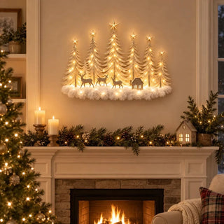 Meraldo™ SnowWood – Verlicht winterbos voor aan de muur