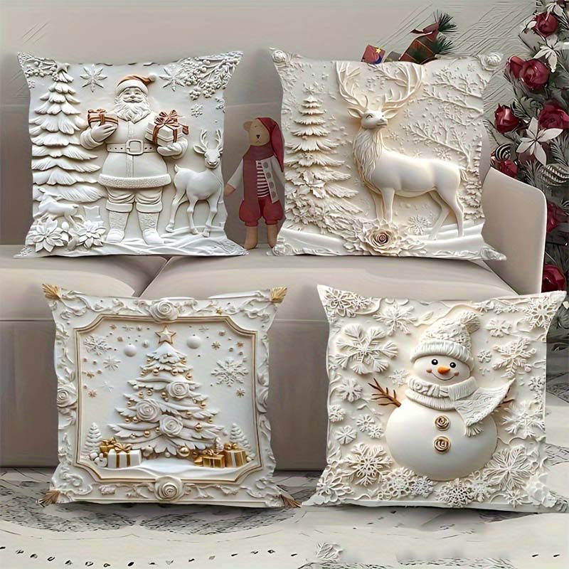 Meraldo™ NordCase – Kerstkussenslopen, set van 4